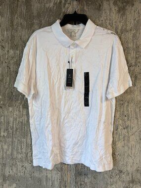 BANANA REPUBLIC FACTORY Men's Luxe Touch Polo Size L In White